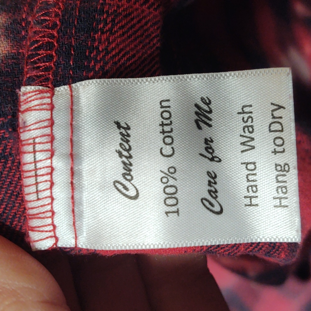 A Rare Bird Red and Black Plaid Sleeveless Button-Up Shirt size O/S - Picture 6 of 6